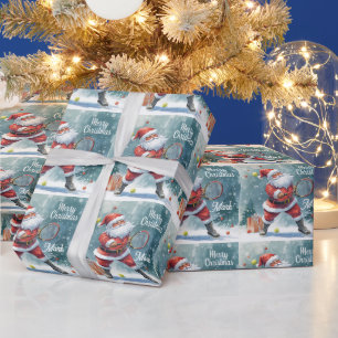 Papel De Presente Natal de Tênis com Papai Noel