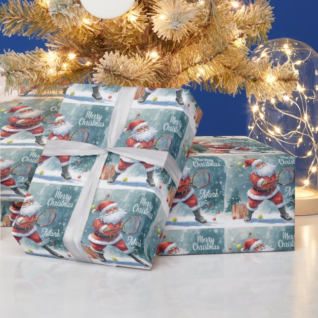 Papel De Presente Natal de Tênis com Papai Noel (Feriados)