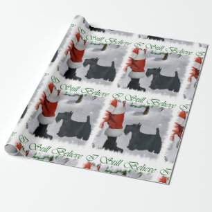 Papel De Presente Natal de Terrier do Scottish