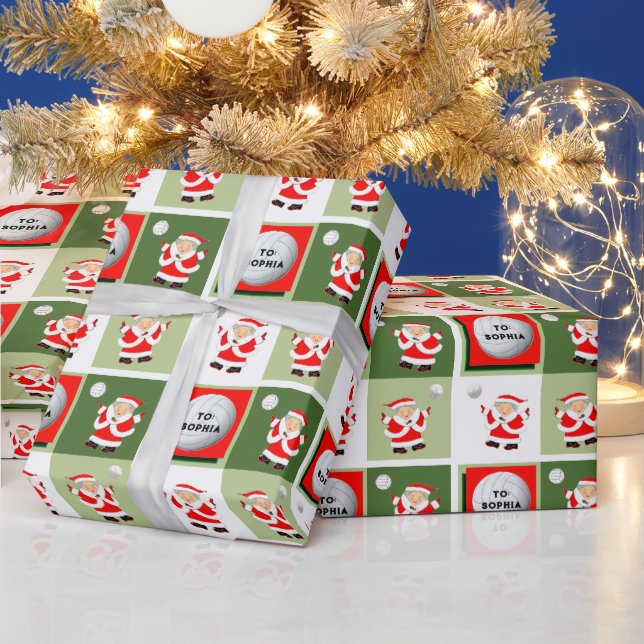 Papel De Presente Natal de Volei Personalizado (Feriados)