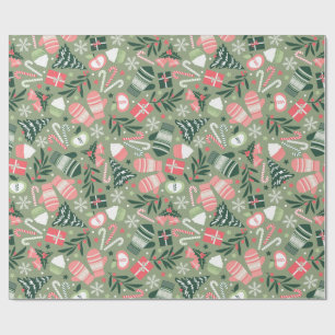 Papel De Presente Natal Delicioso, Sage