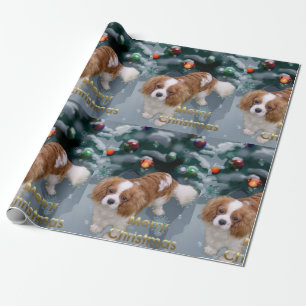 Papel De Presente Natal descuidado do Spaniel de rei Charles