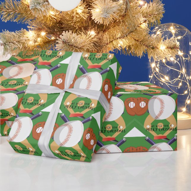 Papel De Presente Natal do Baseball (Feriados)