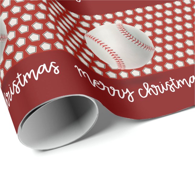Papel De Presente Natal do Baseball (Ponta do rolo)