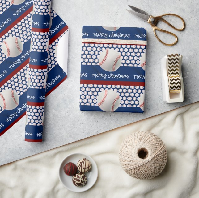 Papel De Presente Natal do Baseball (Artesanato)