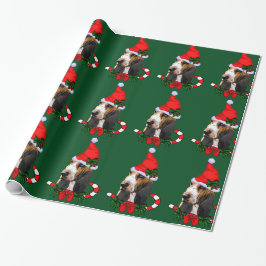 Papel De Presente Natal do Basset Hound Santa Hat