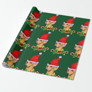 Papel De Presente Natal do cão do Dachshund