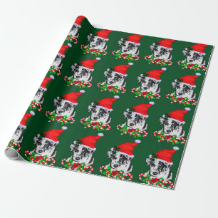 Papel De Presente Natal do cão do leopardo de Catahoula