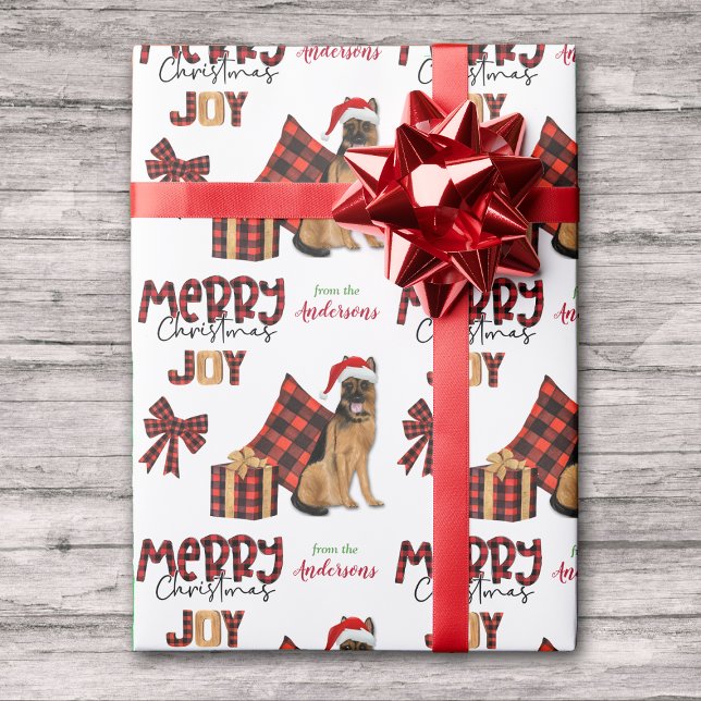 Papel De Presente Natal do Cão Xadrez de Buffalo (Criador carregado)