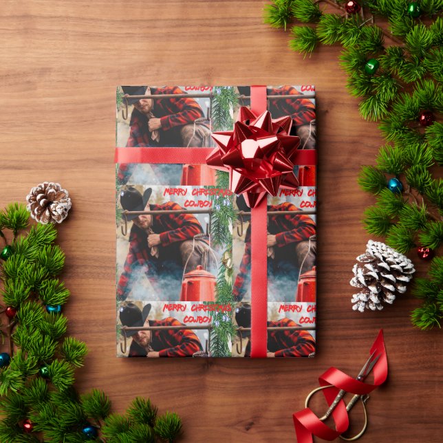 Papel De Presente Natal do Cowboy (Presente de Natal)