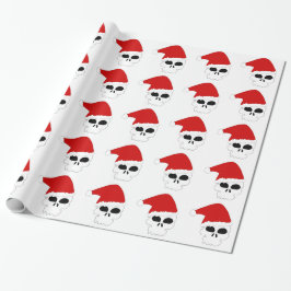 Papel De Presente natal do crânio gótico