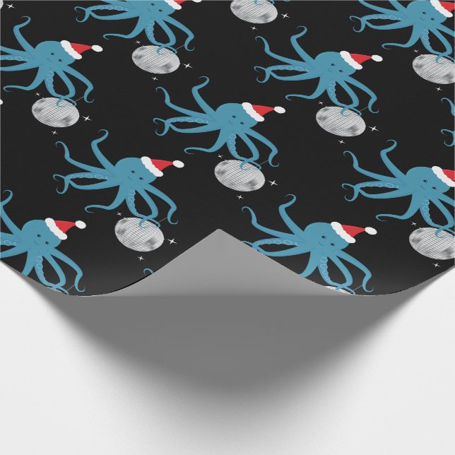 Papel De Presente Natal do Disco Ball Octopus Santa Hat (Ponta)