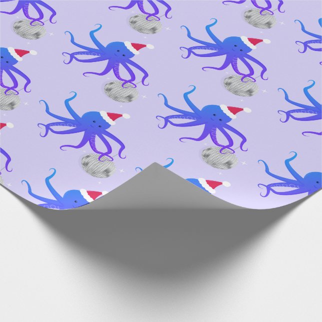 Papel De Presente Natal do Disco Ball Octopus Santa Hat (Ponta)