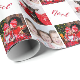 Papel De Presente Natal do Elegant Custom Photo Collage Noel