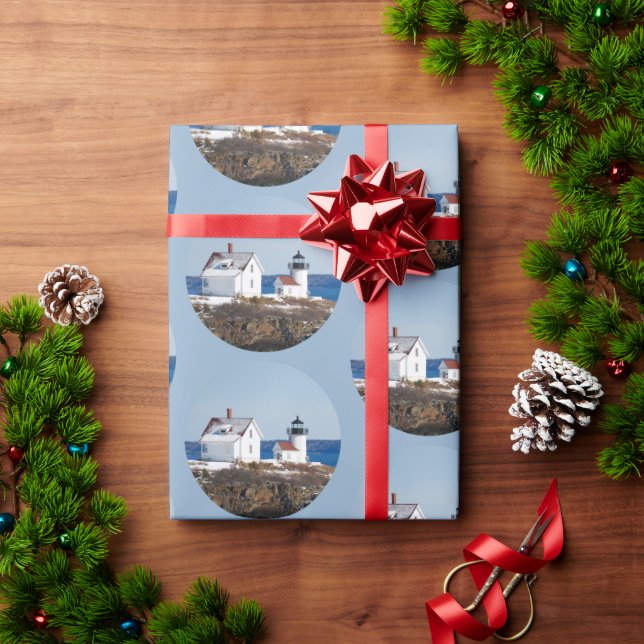 Papel De Presente Natal do Farol do Oceano Náutico (Presente de Natal)