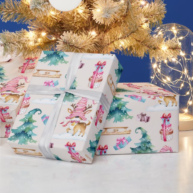 Papel De Presente Natal do Gnomo do Cervo (Feriados)