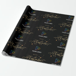 Papel De Presente Natal do logotipo Dourado personalizado Elegante p