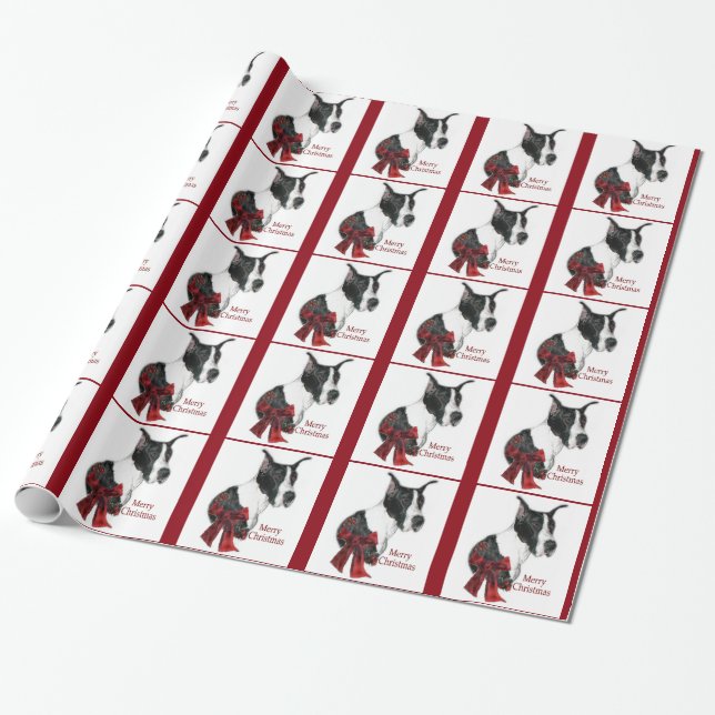 Papel De Presente Natal do Mantle Great Dane (Desenrolado)