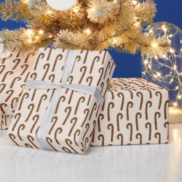 Papel De Presente Natal do Padrão de Cane de Doces