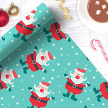 Papel De Presente Natal do Pai Natal Bonito<br><div class="desc">Este papel de embrulho lúdico apresenta um delicioso padrão de Papai Noel contra um fundo brilhante de neve com queda de neve. O design adorável e caprichoso é perfeito para adicionar um toque festivo aos presentes de Natal. Ideal para dar presente durante a época de Natal, este papel de embrulho...</div>