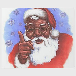 Papel De Presente Natal do Papai Noel Africano Negro