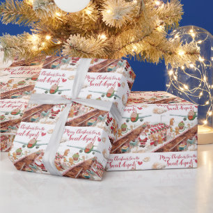 Papel De Presente Natal do Papai Noel com Compro Bakery no aeroporto