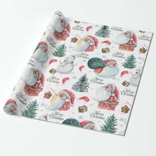 Papel De Presente Natal do Papai Noel com Diversão em Água
