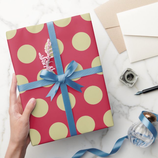 Papel De Presente Natal do Pepper Chili Moderno e Bolinhas de Oliva (Presentear)