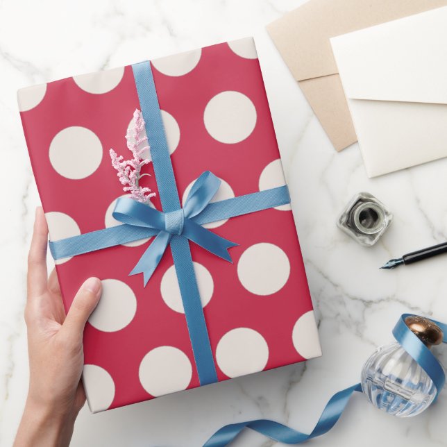 Papel De Presente Natal do Pepper Moderno e Bolinhas de Creme (Presentear)