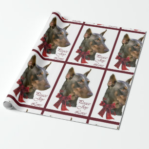 Papel De Presente Natal do Pinscher do Doberman