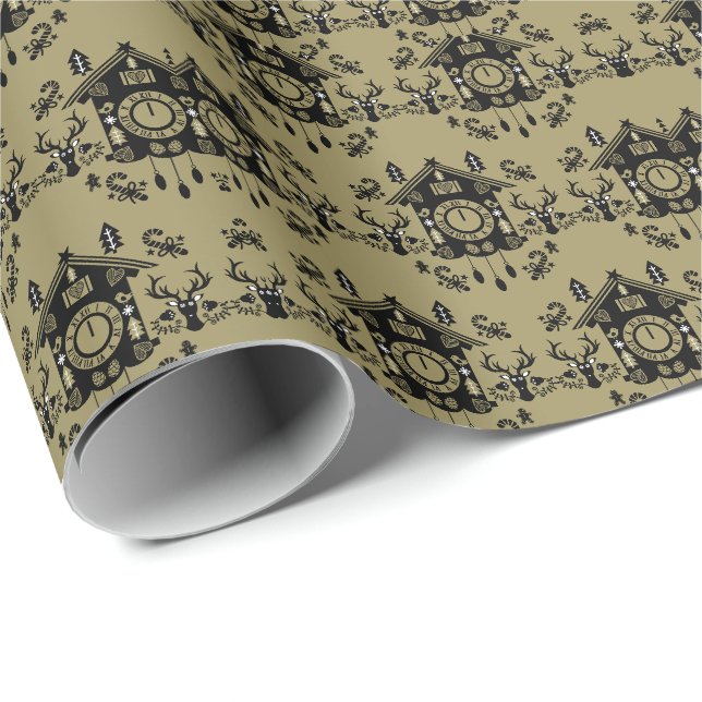 Papel De Presente Natal do Relógio Alemão (Ponta do rolo)