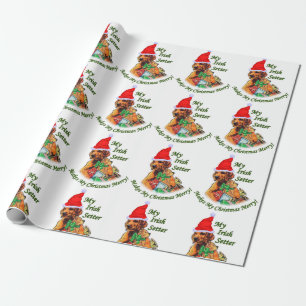 Papel De Presente Natal do setter irlandês