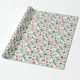 Papel De Presente Natal do Terrazzo Red Green