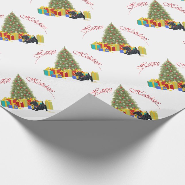Papel De Presente Natal do Terrier Escocês (Ponta)