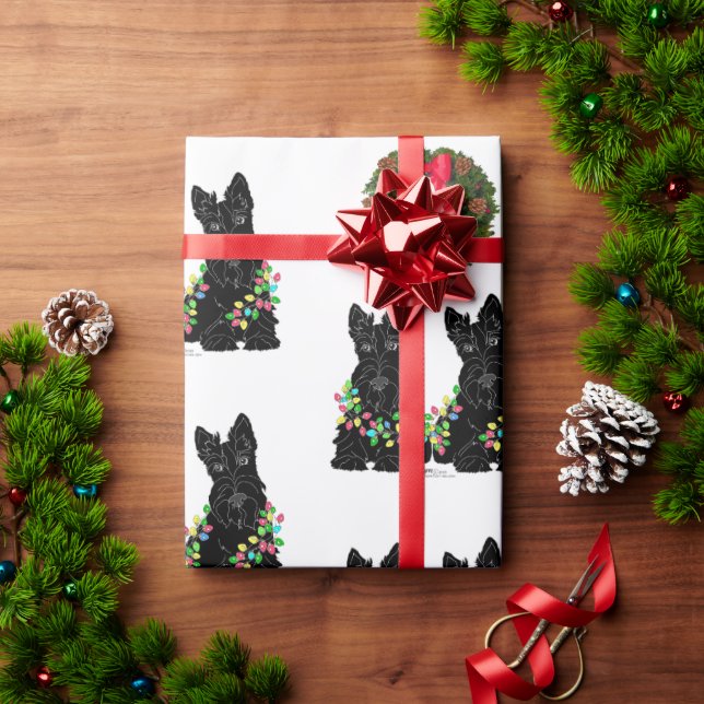 Papel De Presente Natal do Terrier Escocês (Presente de Natal)