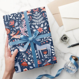 Papel De Presente Natal dos Animais das Florestas Escandinavas
