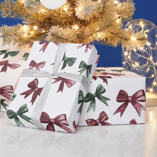 Papel De Presente Natal dos Arcos Verdes Vermelhos (Feriados)