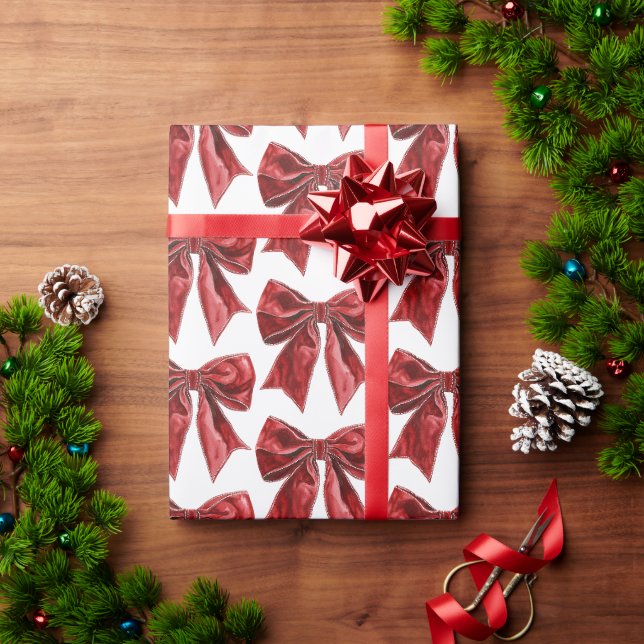 Papel De Presente Natal dos Arcos Vermelhos Chic (Presente de Natal)