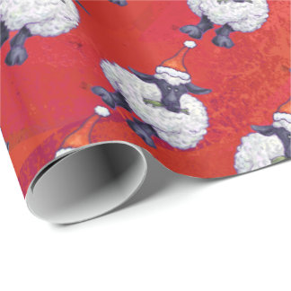 Papel De Presente Natal dos carneiros no vermelho