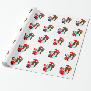 Papel De Presente Natal dos Cavalos e Papais noeis