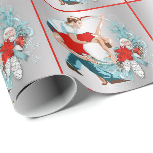 Papel De Presente Natal dos dançarinos boas festas