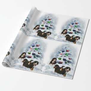 Papel De Presente Natal dos filhotes de cachorro do cão de montanha