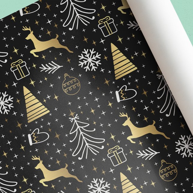 Papel De Presente Natal Dourado e Elegante moderno (Criador carregado)