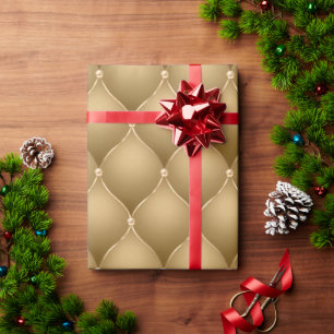 Papel De Presente Natal Dourado Elegante para o Glam Metálico