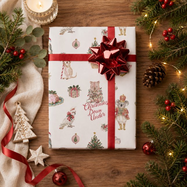Papel De Presente Natal Down Under Animais Australianos (Criador carregado)