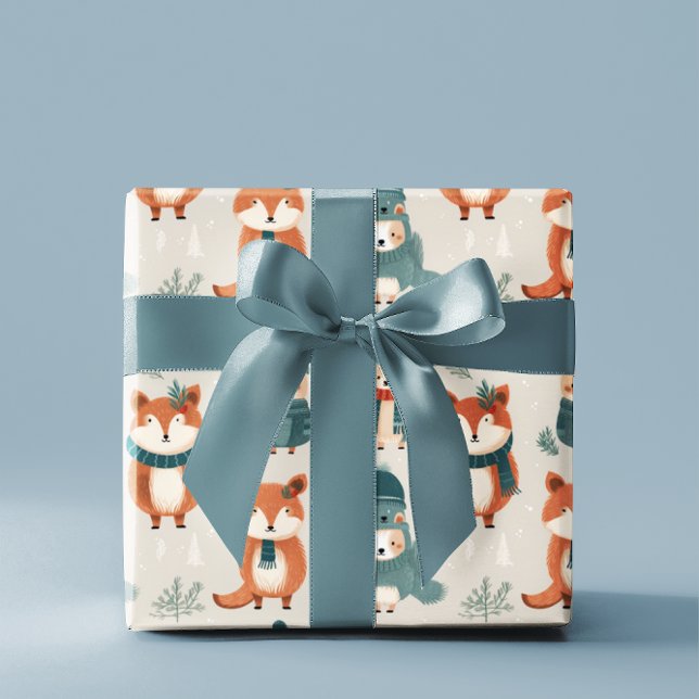 Papel De Presente Natal e Aniversário de Animais Invernos Cujos (Criador carregado)