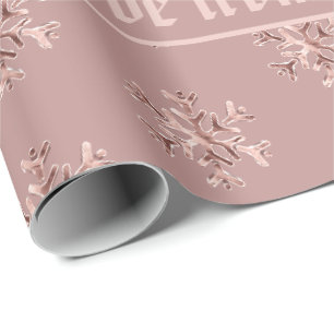 Papel De Presente Natal elegante do teste padrão Dourado cor-de-ros