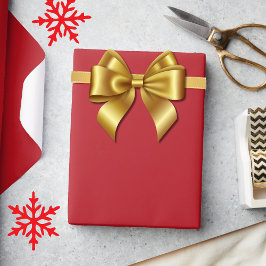 Papel De Presente Natal Elegante Vermelho Sólido