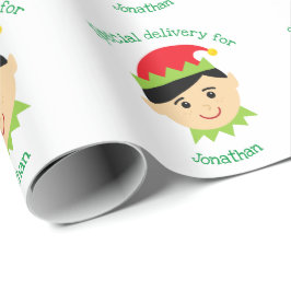 Papel De Presente Natal Elf Garoto de entrega especial crianças