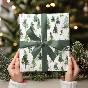 Papel De Presente Natal em Aquarela Inspirado na Natureza